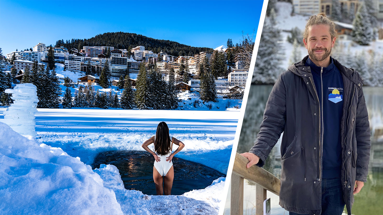 David Knittel und seine Eisbadi in Arosa